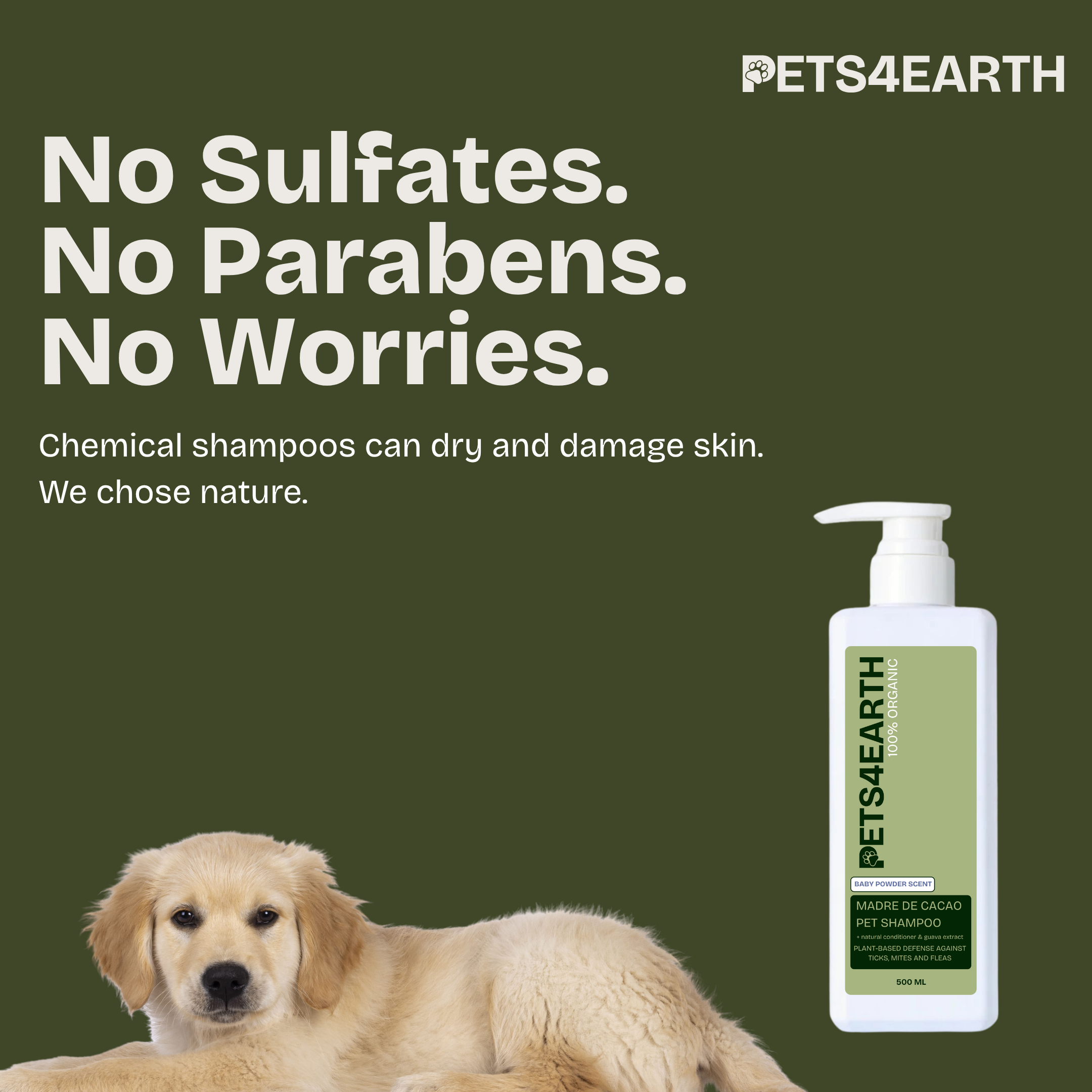 Pets4Earth 100% Organic Madre De Cacao Pet Shampoo & Conditioner